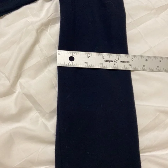 Ralph Lauren Navy Full Zip Up Mock Sweater, Navy/Brown Faux Trim Size M, EUC - Picture 10 of 13